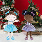 Gloveleya Baby Girl Gifts Baby Dolls Soft Doll Curvy Illusion Girl Black Purple 12Inches