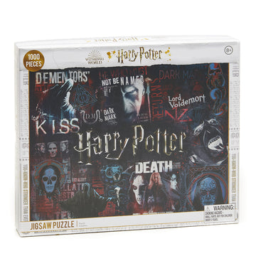 Paladone Harry Potter Dark Arts 1000 Piece Jigsaw Puzzle, Featuring Voldemort And Death Eaters - 30' X 24' Spooky Merchandise & Poster For Harry Potter Fans, Black