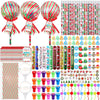 Soulchen 24 Set Valentines Day Gift Set Giant Lollipop-Shaped with Cards Sticker Pencil Eraser Ruler Pencil Sharpener Stamp Ribb