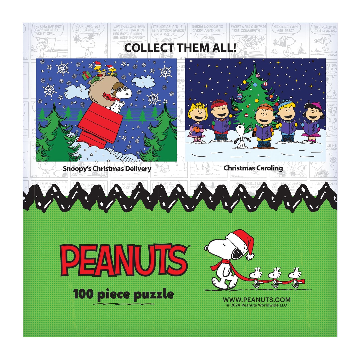 Roseart - Peanuts - Snoopy'S Christmas Delivery - 100 Piece Jigsaw Puzzle For Kids And Adults