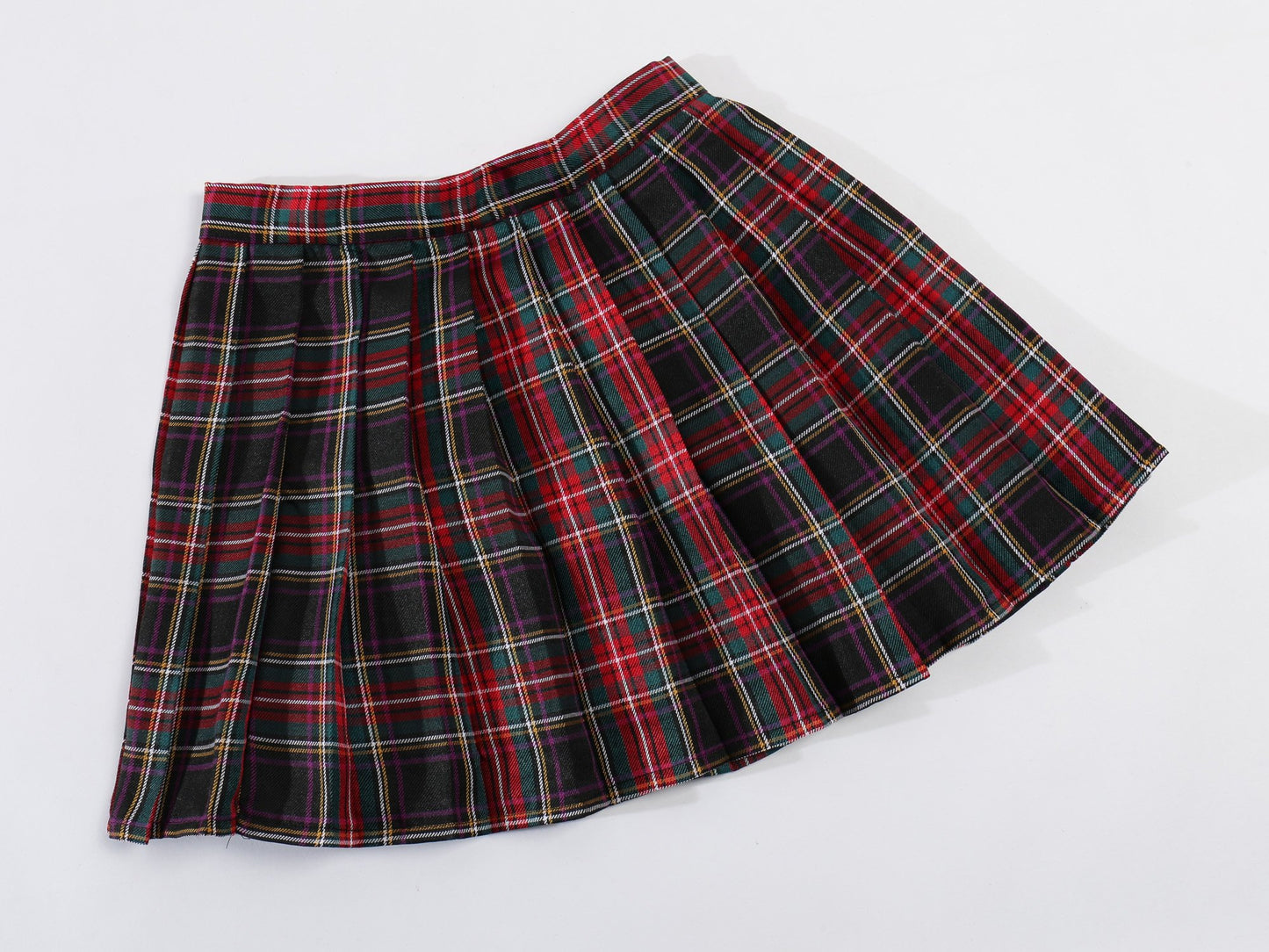Beautifulfashionlife Womens 80S Costume Fancy Outfit School Stripes Skirts (L,Black Mixed Rose Red)