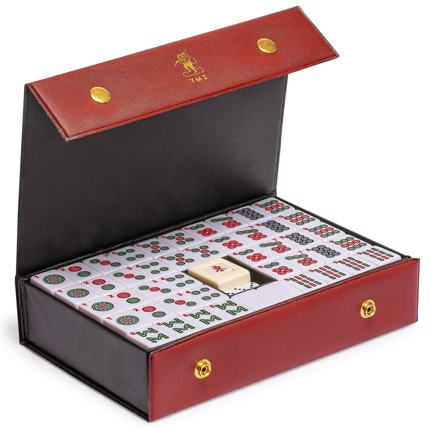 Yellow Mountain Imports 'Bamboo Oasis Chinese Mahjong Set With 146 Small Tiles And Red Vinyl Case — For Chinese Style Gameplay Only [??????????]