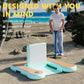 enhanced 47.64 x 43.31 Floating Chair with Round Bar  Inflatable Pool Float with Drink Holder  Heavy-Duty PVC & EVA  Includes Pump & Repair Kit  for Pool  Lake  Beach