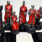 Medieval Times Crusades RED & Blue Maltese Knight Set of Chess Men Pieces Hand Painted - NO Board