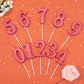 PHD CAKE 2.76 Inch Modern Red 3 Number Birthday Candles, Cake Candles for Party Celebration