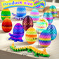 Impossmaker 12Pcs Easter Eggs 3D Dragon Eggs With Dragon Inside, Micro Easter Basket Stuffers Mini Articulated Unique Easter Bas