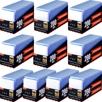 TRUGQ 2000 Card Sleeves Toploads for Cards 3 x 4 Baseball Card Protectors enhanced Standard Size Trading Hard Plastic Card Holder for Sports Football Cards(1000 Hard Protectors +1000 Soft Sleeves)