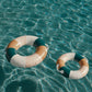 Business & Pleasure Co. Classic Pool Float - Vintage Inflatable Pool Ring For Adults - 70S Panel Cinque - L/Xl
