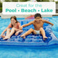 Greenco Giant Inflatable Double Mattress Pool Lounger Float, 78 Inch Blue Swimming Pool Float With Pillow Headrest For Pool Or Lake, Swimming Pool Party Lounge Raft