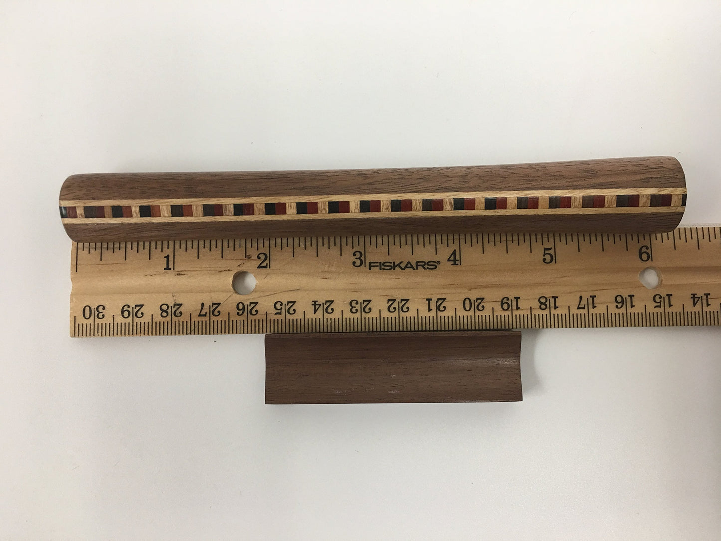 N & J Kaleidoscope Teleidoscope In Solid Walnut Wood, 6 Inch By 3/4 In. Diameter, Band Of Assorted Inlaid Hardwoods.Handcrafted In U S A !