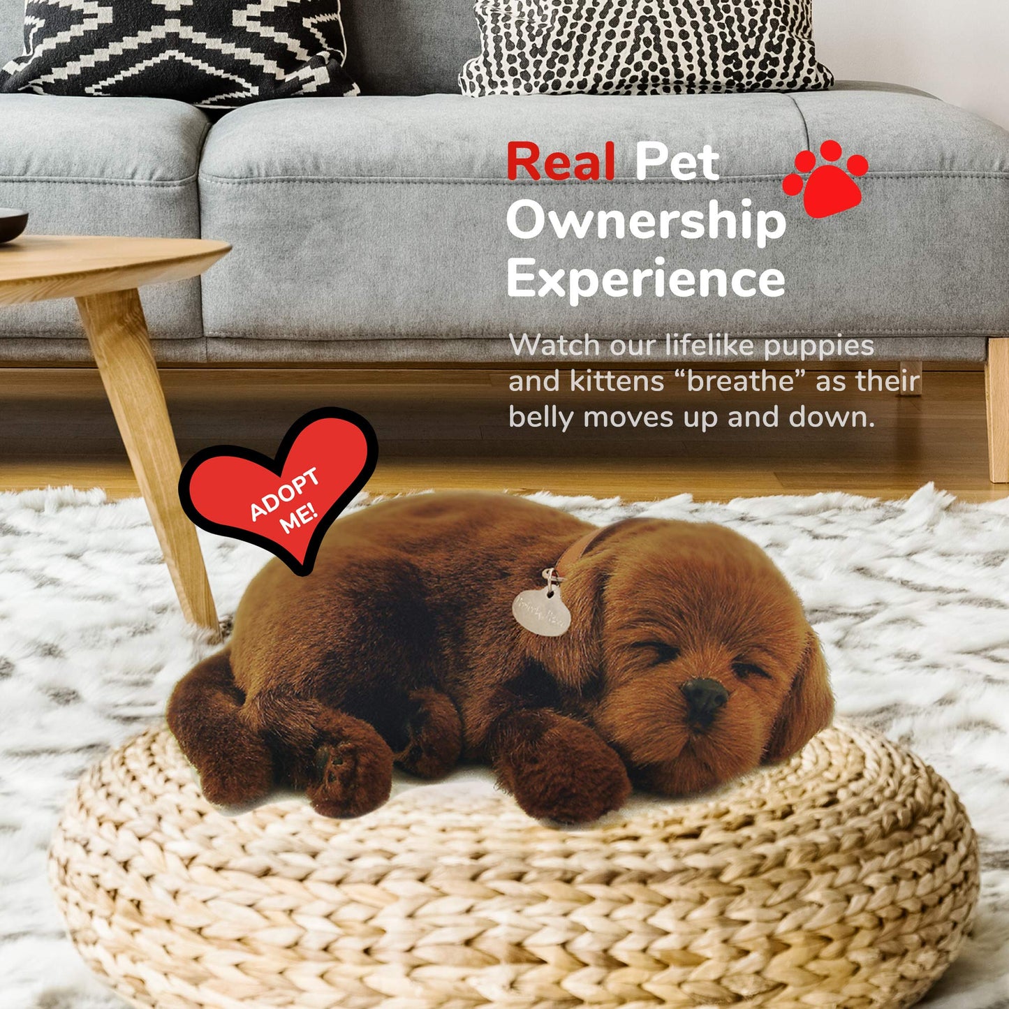 Perfect Petzzz - Original Petzzz Chocolate Lab, Realistic, Lifelike Stuffed Interactive Pet Toy, Companion Pet Dog With 100% Handcrafted Synthetic Fur