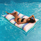 Big Joe Lagoon Lounger No Inflation Needed Pool Float, Rivera Stripe Turquoise Double Sided Mesh, Quick Draining Fabric, 5 Feet