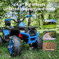 Hikiddo 12V Kids 4 Wheeler Atv, 2-Seater Electric Atv Four Wheeler For Big Kids With Bluetooth, 14.4'' Big Wheels - Blue