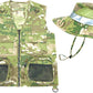 Eagle Eye Explorer Kids Cargo Vest Set Camouflage Vest And Hat Youth S/M Fits Kids Size 4-7 (Camouflage (Hat And Vest), Small/Me