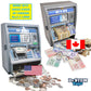 Dr. STEM Toys Kids Talking ATM Machine Savings Piggy Bank with Digital Screen, Electronic Calculator That Counts Real Money, and