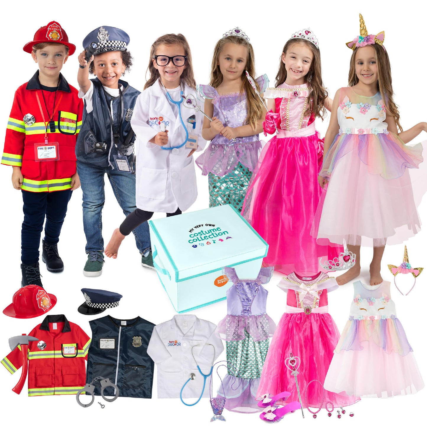 Born Toys Toddler Dress Up Clothes For Little Girls & Boys Ages 3-7, Pretend Play Toys