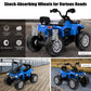 Costzon Kids Atv, 12V Four Wheeler Quad Electric Vehicle W/Forward/Backward Function, 2 Speeds, Music, Headlights, Storage Basket & Backrest, Toddler 4 Wheeler Toy Car For Boys Girls 3+ (Blue)