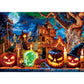 Sutinban Halloween Puzzle 1000 Pieces for Adults, Horror Skull Pumpkin Head Halloween Haunted House Jigsaw Puzzles 1000 Pieces F
