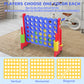 Elevon Giant 4-To-Score Game Set, 4-In-A-Row Jumbo W/Basketball Hoop, Ring Toss, 42 Jumbo Rings & Quick-Release Slide, 2.75Ft Ta