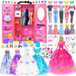Ebuddy 140 Pack Doll And Closet Set Fashion Diy Wardrobe Doll Clothes And Accessories Including Doll, Wardrobe, Wedding Dress,Shoes, Necklace, Bags And More For 11.5 Inch Doll(One Doll)