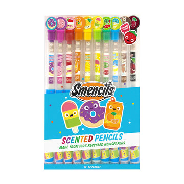 Smencils - Patented Gourmet Scented Graphite HB #2 Pencils Made from Recycled Newspapers, 10 Count, Gifts for Kids, School Suppl