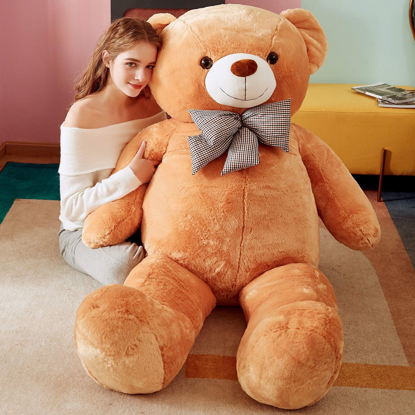 Ikasa Giant Teddy Bear Plush Toy Stuffed Animals (Brown, 59 Inches)