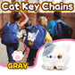 Gray Cat Stuffed Animals For Kids And Adults, Mini Plush Toys Key Chain, Cuddly Cats Plush Toy For Girls And Boys, Birthday Gift