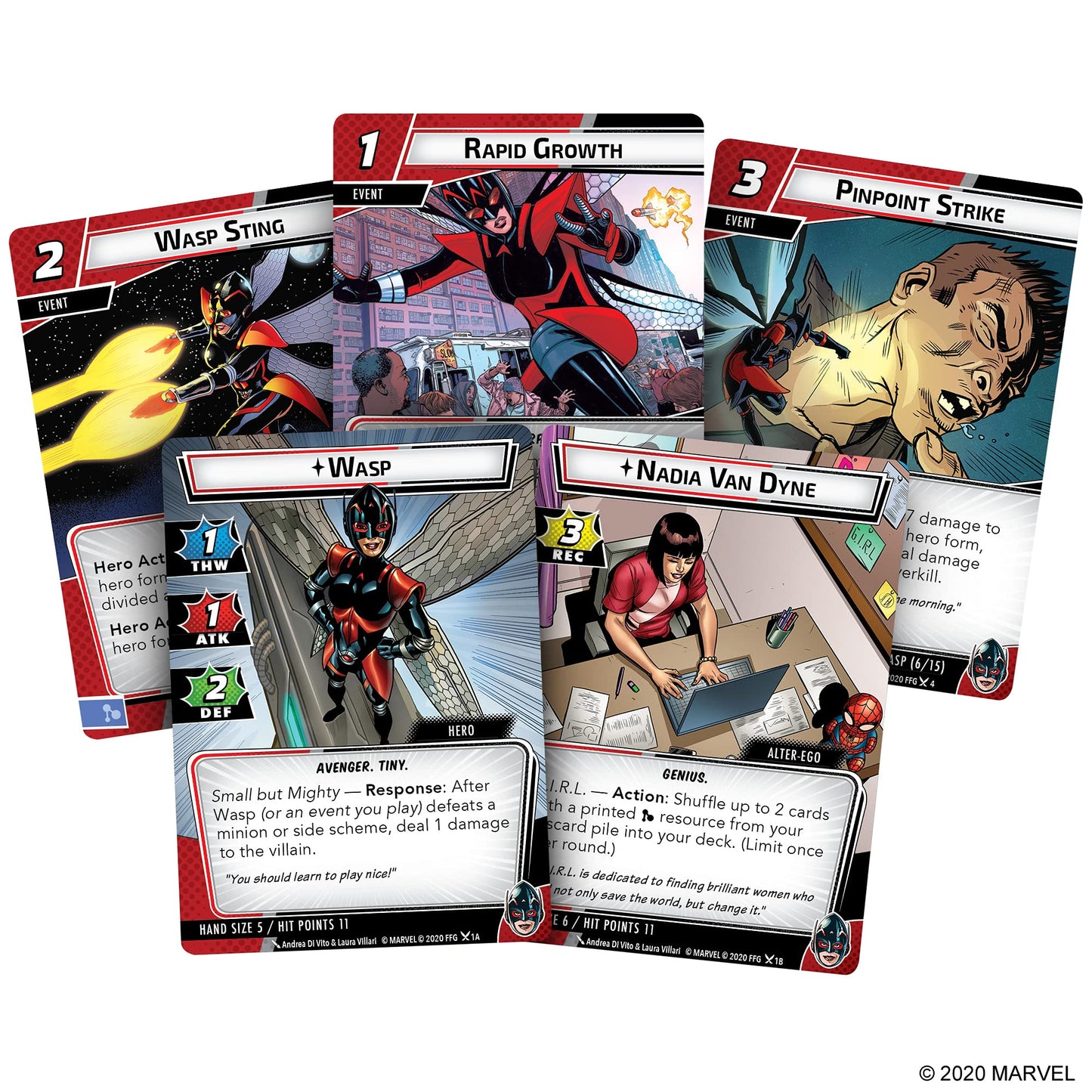 Marvel Champions The Card Game Wasp Hero Pack - Superhero Strategy Game, Cooperative Game For Kids And Adults, Ages 14+, 1-4 Pla