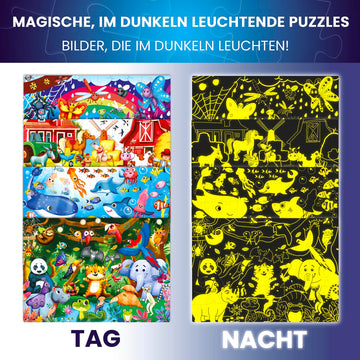 Quokka 4X60 Piece Puzzles For Kids Ages 4-6 – Glow-In-The-Dark Puzzles For Kids 4-8 I Farm Bugs Tropical & Ocean Animals I Fun Educational Toddler Puzzles For Boys & Girls – Educational Game Toys Gift