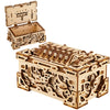 Wood Trick Enigma Chest Lock Puzzle Box Wooden 3D Puzzles For Adults And Kids To Build - Engineering Diy Project Mechanical Model Kits For Adults Wooden Models
