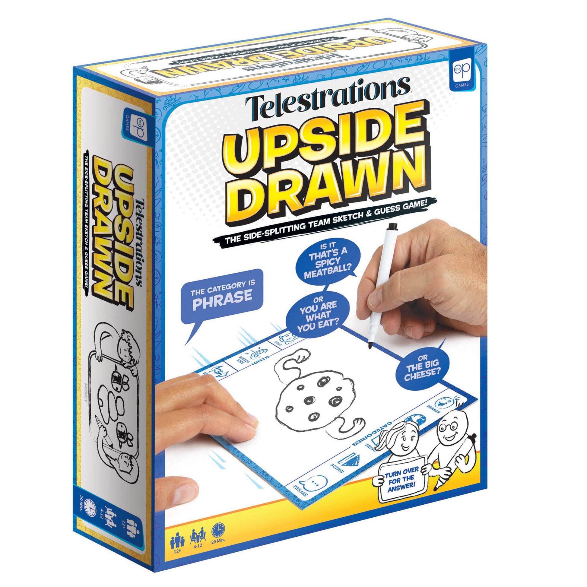 USAOPOLY Telestrations Upside Drawn | Family Board Game & Group Game | Partner Up & Draw Upside Down | Team Game from The Makers