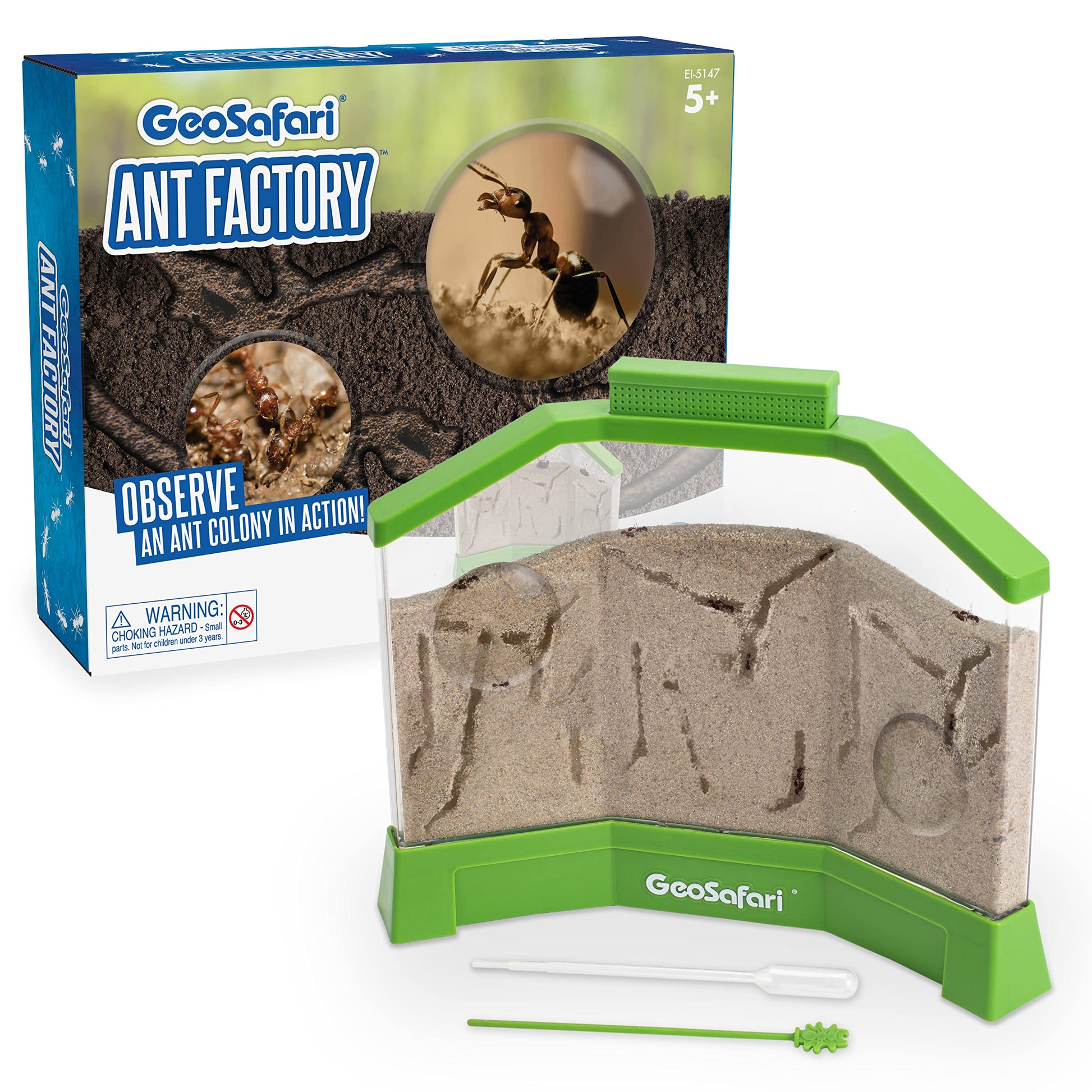 Educational Insights Geosafari Ant Factory With Sand, Watch Live Ants, Stem Learning Toy, Ages 5+, Large