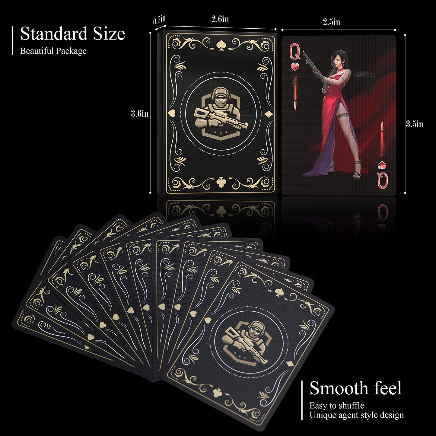 Wjpc Warrior Gold Waterproof Playing Cards With Gift Box, Deck Of Cards, Poker Cards For Adults Party Game, Indoor, Outdoor