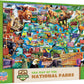 MasterPieces 100 Piece Jigsaw Puzzle - National Parks Map, 14"x19", Cardboard, Model 11942, Team Color