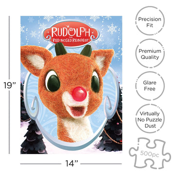 Aquarius Rudolph The Red-Nosed Reindeer Puzzle (500 Piece Jigsaw Puzzle) - Glare Free - Precision Fit - Officially Licensed Rudolph Merchandise & Collectibles - 14 X 19 Inches