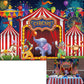 10x8ft Red Circus Backdrop Amusement Park Tents Stratus Playground Carnival Carousel Kids Boy 1st Birthday Party Baby Shower