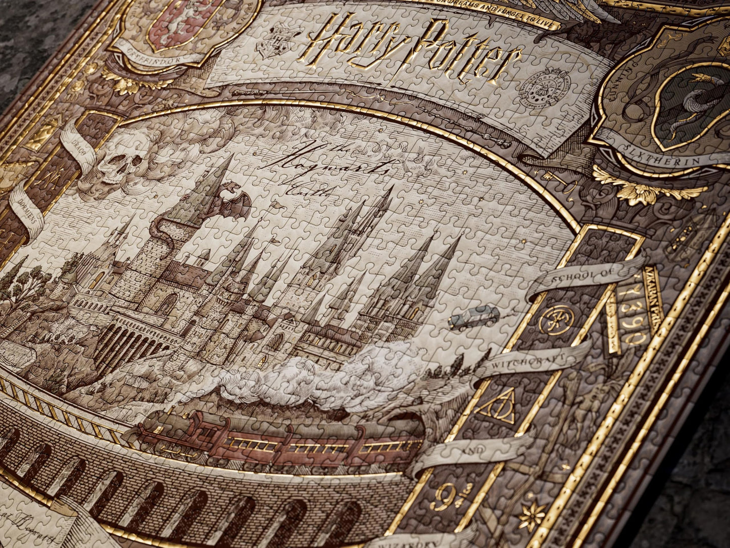 theory11 Harry Potter 1,000 Piece Jigsaw Puzzle - Premium Chipboard, Brown, Officially Licensed