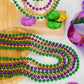 100PCS Mardi Gras Beads, Green Purple Gold Metallic Mardi Gras Beads Necklaces Accessories Bulk, Mardi Gras Carnival Beads Neckl