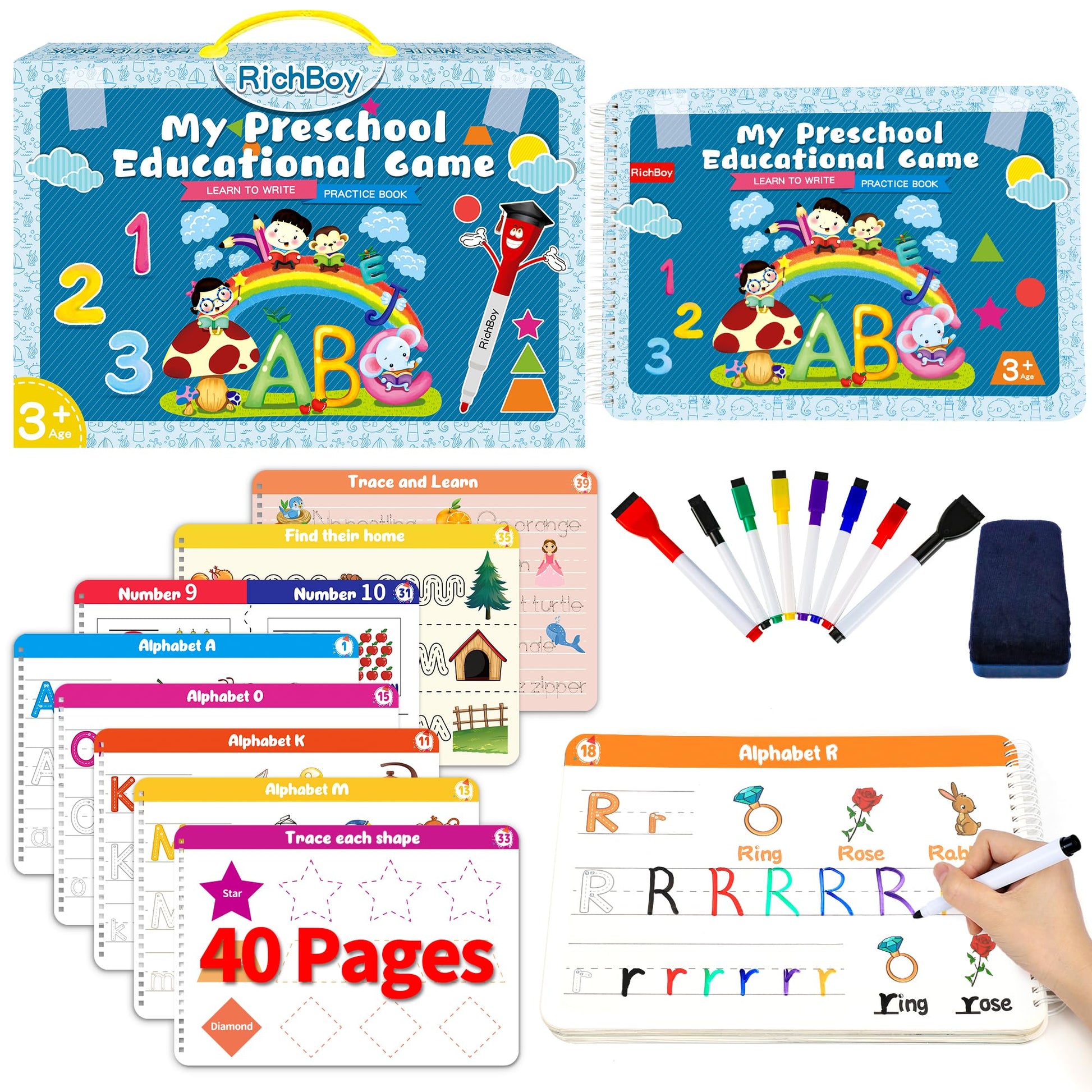 Tracing Books For Kids Ages 3-5, Toddler Handwriting Practice, Letter Tracing For Kids Preschool Kindergarten Workbooks