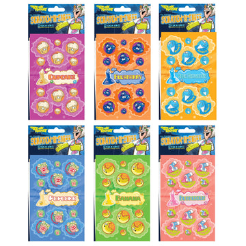 Just For Laughs Dr. Stinkys Scratch N Sniff Stickers 6-Pack- Blueberry, Popcorn, Cupcake, Blue Snowcone, Banana, Bubblegum 162 