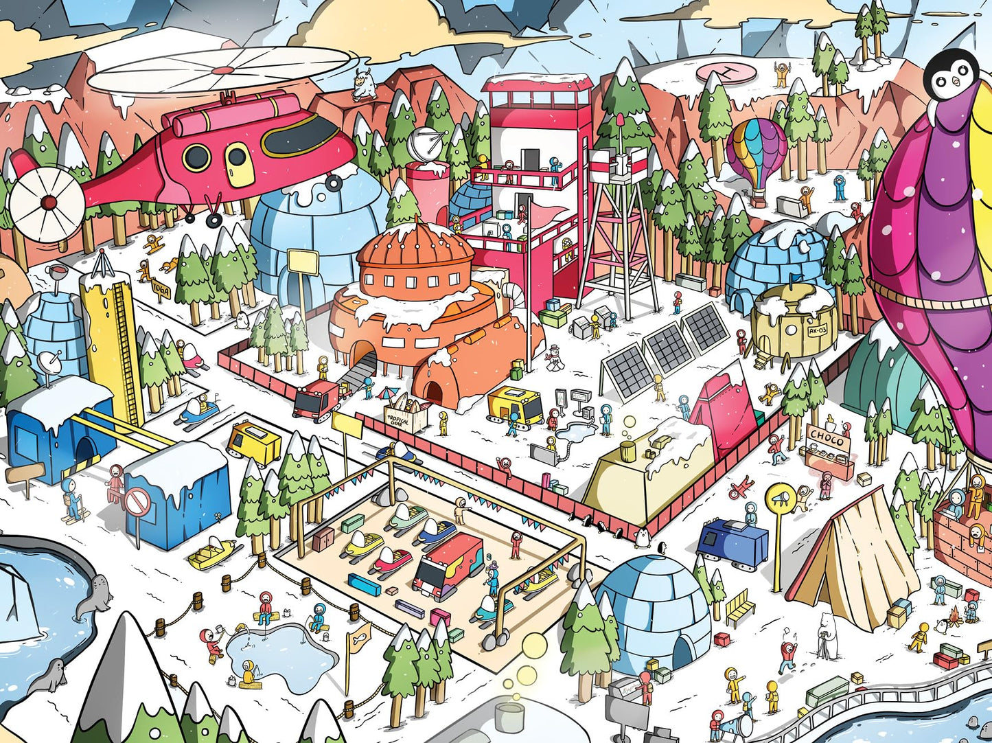 Lucky Puzzles Arctic Antics - 500 Piece Jigsaw Puzzle for mature-themeds & Kids 12+ | Funny Polar Adventure Magic Puzzle | Coolest mature-themed Puzzles | Challenging Unique and Family Fun | 18 x 24 Inches