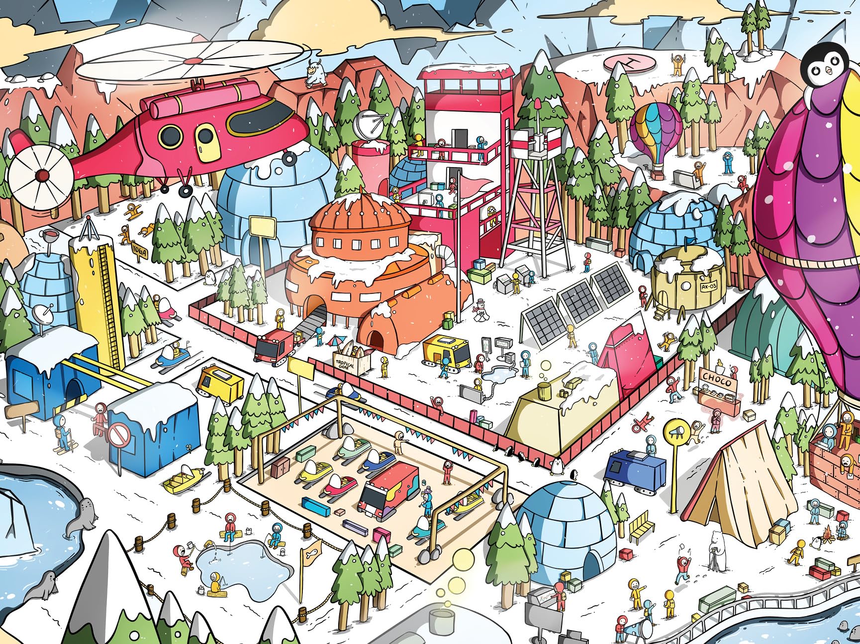 Lucky Puzzles Arctic Antics - 500 Piece Jigsaw Puzzle for mature-themeds & Kids 12+ | Funny Polar Adventure Magic Puzzle | Coolest mature-themed Puzzles | Challenging Unique and Family Fun | 18 x 24 Inches