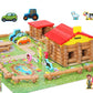 Toys of Wood Oxford Wooden Logs Farm Playset - 207 Pieces, Multicolor, TW-SH Farm, Ideal for 3-6 Year Olds