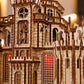 Wood Trick Dragon Castle Movable Wooden 3D Puzzles For Adults And Kids To Build - Red Led - Greensleeves Melody - Towers Rotating - Engineering Diy Project Mechanical Model Kits For Adults