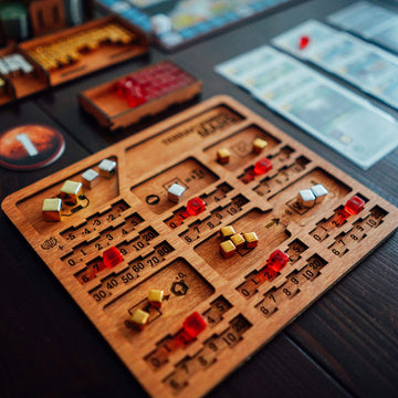 Smonex Wooden Organizer Compatible With Terraforming Mars Board Game - Box Suitable For Storage All Mars Terraforming Expansion
