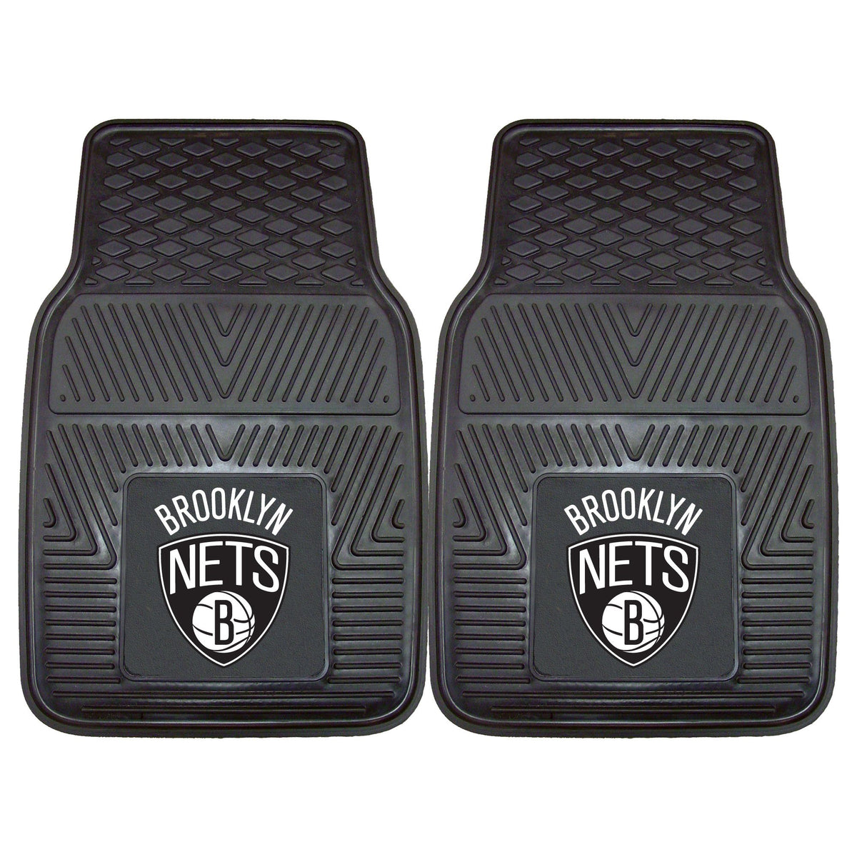 FANMATS 9342 Brooklyn Nets 2-Piece Heavy Duty Vinyl Car Mat Set, Front Row Floor Mats, All Weather Protection, Universal Fit, De