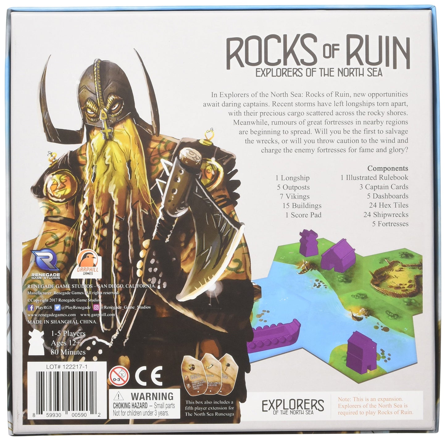 Renegade Game Studio Rgs00590 Explorers Of The North Sea: Rocks Of Ruin Expansion, Multicoloured