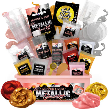 Original Stationery Mini Metallic Shimmer & Shine Slime Kit - Create Rose Gold & Shimmery Creations, Metallic Slime For Kids
