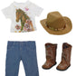 Horse Cowgirl Outfit with Boots and Hat Outfit for 18-Inch Dolls | enhanced Quality & Trendy Design | Dolls Clothes | Outfit Fashions for Dolls for Popular Brands - Doll not Included