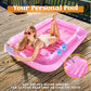 Sloosh Inflatable Tanning Pool Lounger, 70" x 46", Pink, PVC, Model 40851, 4-in-1 Sunbathing Float for Adults and Kids
